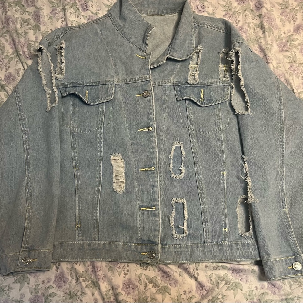 Denim Ripped Jacket
